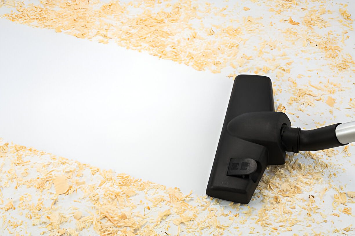 Home cleaning with a vacuum cleaner after the builders