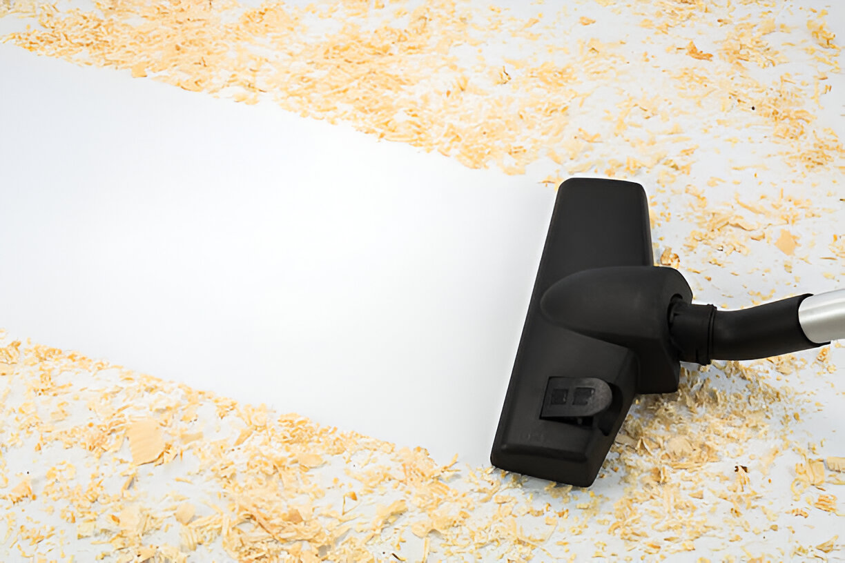 Home cleaning with a vacuum cleaner after the builders